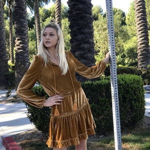 Boho Velvet Mini Dress